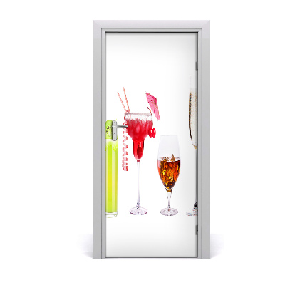 Self-adhesive door sticker Colorful cocktails