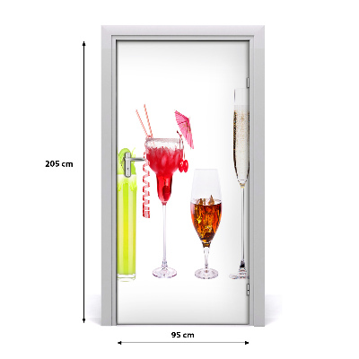 Self-adhesive door sticker Colorful cocktails