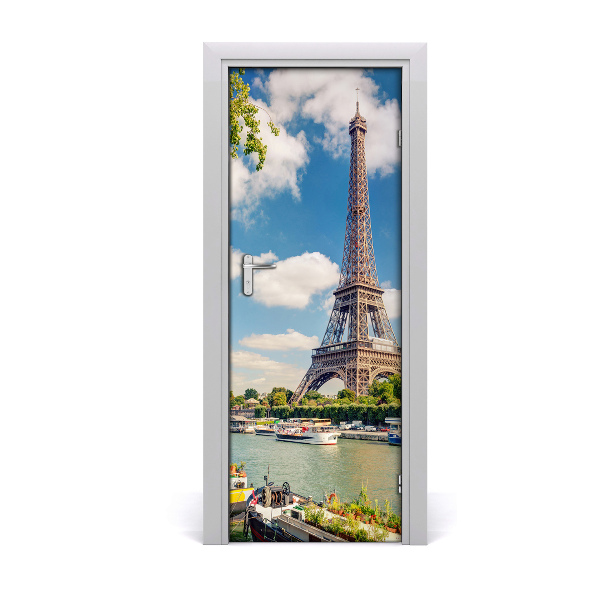 Self-adhesive door wallpaper Eiffel tower