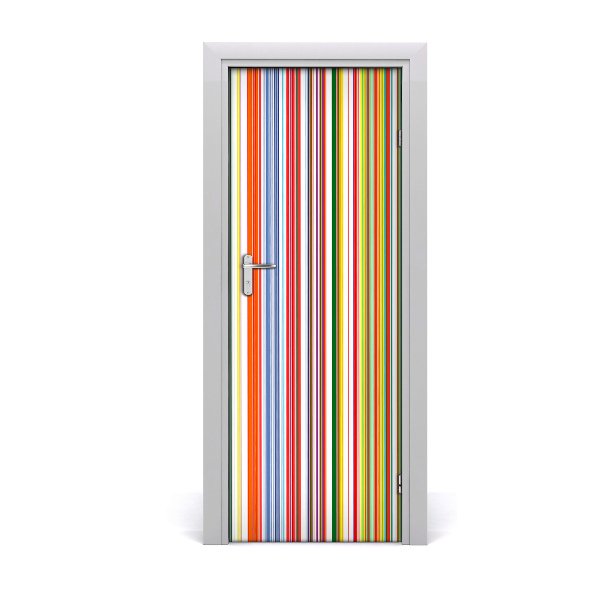 Door wallpaper Colored stripes