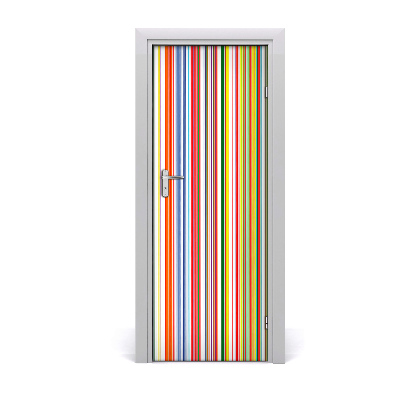 Door wallpaper Colored stripes