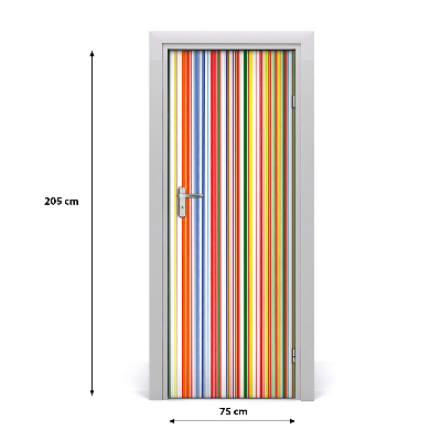 Door wallpaper Colored stripes