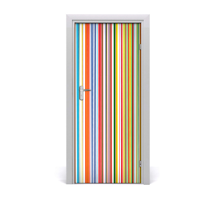 Door wallpaper Colored stripes