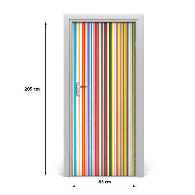 Door wallpaper Colored stripes