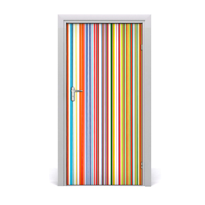 Door wallpaper Colored stripes