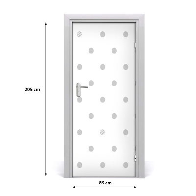 Door wallpaper Dots and hearts