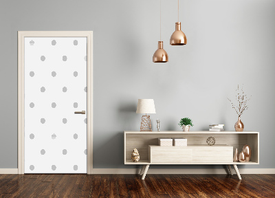 Door wallpaper Dots and hearts