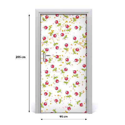 Self-adhesive door sticker Cherries