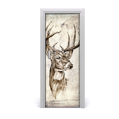 Self-adhesive door sticker The wall of deer