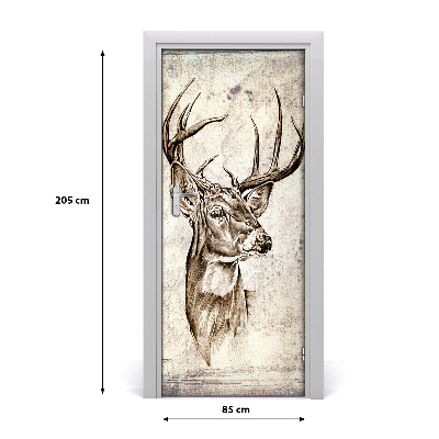 Self-adhesive door sticker The wall of deer