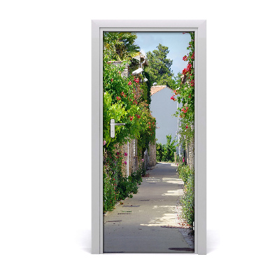 Self-adhesive door wallpaper French streets