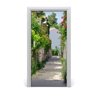 Self-adhesive door wallpaper French streets