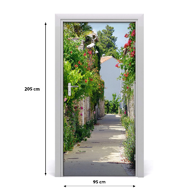 Self-adhesive door wallpaper French streets