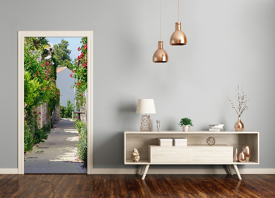 Self-adhesive door wallpaper French streets