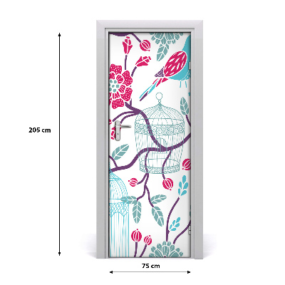 Self-adhesive door sticker Bird cages