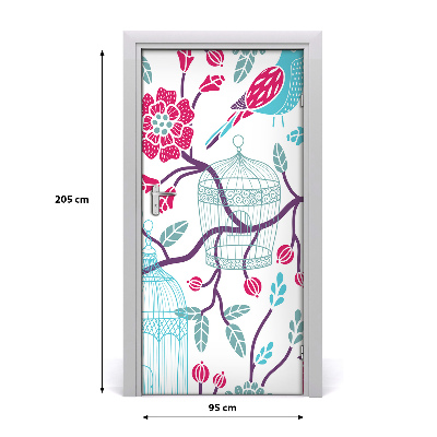 Self-adhesive door sticker Bird cages