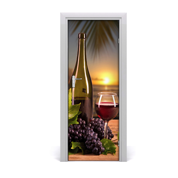 Self-adhesive door sticker Grapes and wine