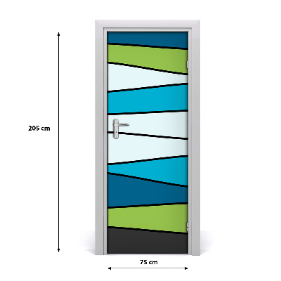 Self-adhesive door sticker Colored stripes