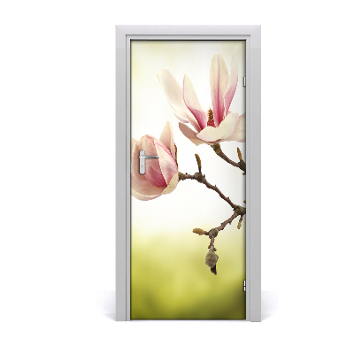 Self-adhesive door sticker Magnolia flowers