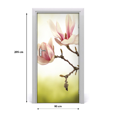 Self-adhesive door sticker Magnolia flowers