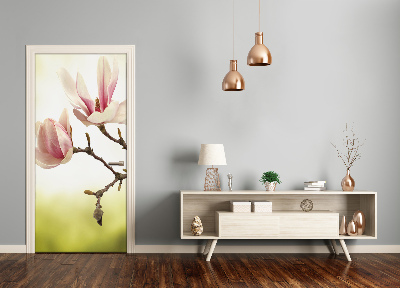 Self-adhesive door sticker Magnolia flowers