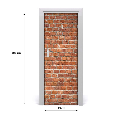 Door wallpaper Brick wall