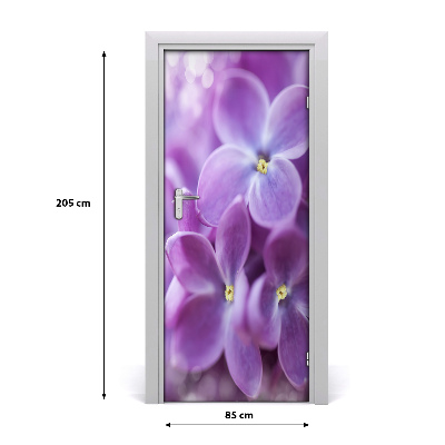 Self-adhesive door sticker Lilac flowers