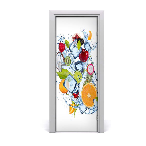 Self-adhesive door sticker Fruit and ice