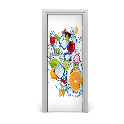 Self-adhesive door sticker Fruit and ice