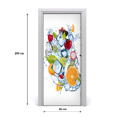 Self-adhesive door sticker Fruit and ice