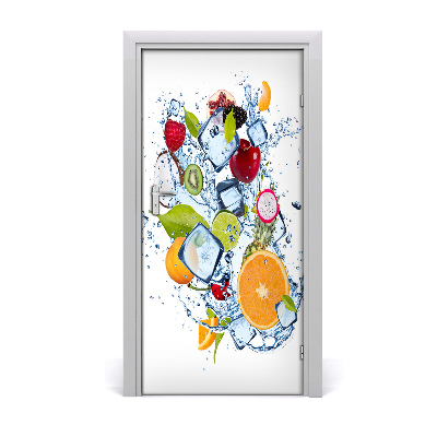 Self-adhesive door sticker Fruit and ice