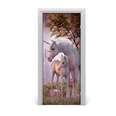 Self-adhesive door sticker Unicorn wall