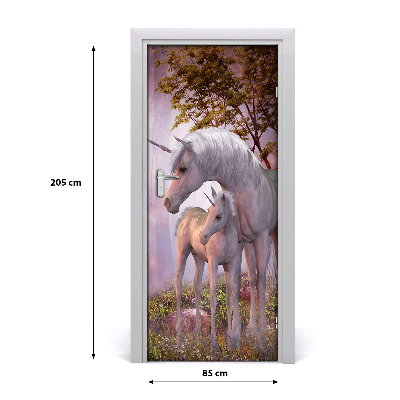 Self-adhesive door sticker Unicorn wall