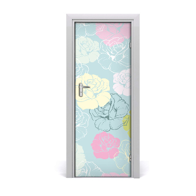 Self-adhesive door wallpaper Roses