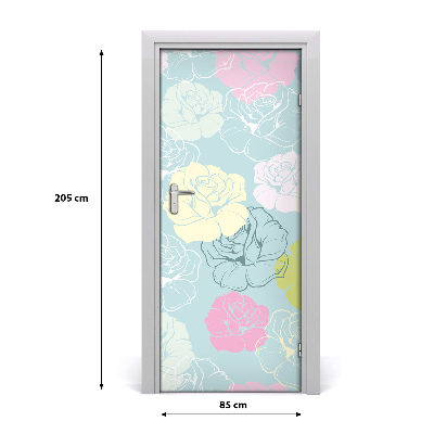 Self-adhesive door wallpaper Roses