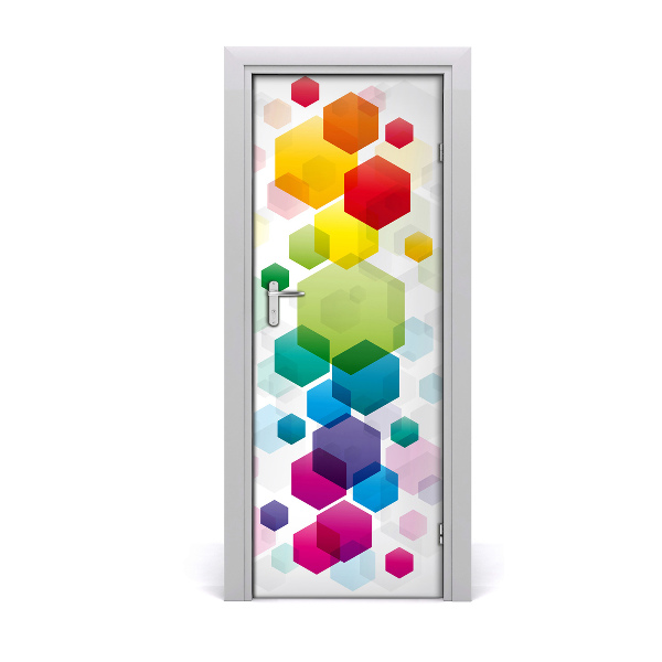 Self-adhesive door sticker Colorful cubes