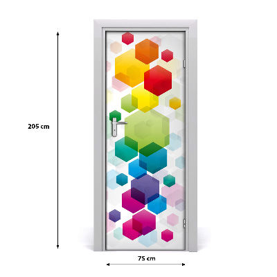 Self-adhesive door sticker Colorful cubes