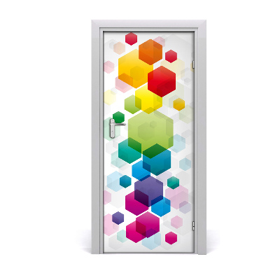 Self-adhesive door sticker Colorful cubes