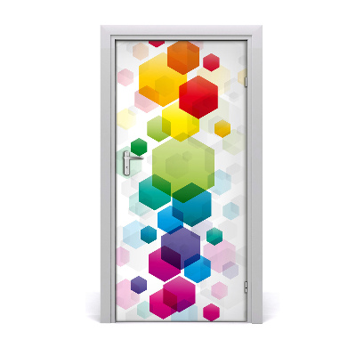 Self-adhesive door sticker Colorful cubes