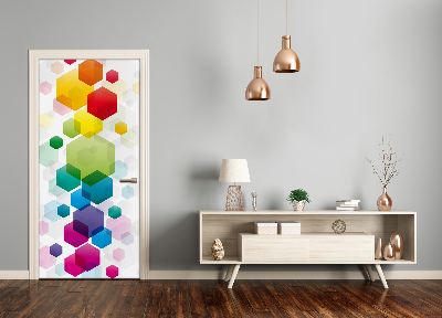 Self-adhesive door sticker Colorful cubes