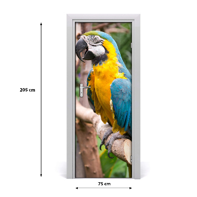 Self-adhesive door sticker Wall of the ara parrot