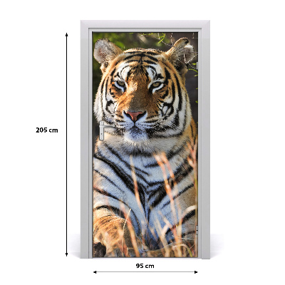 Self-adhesive door sticker Tigris wall