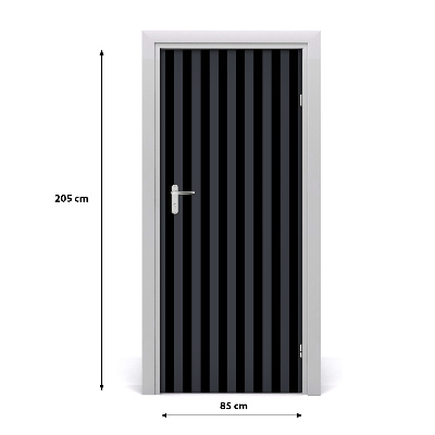 Self-adhesive door sticker Black and gray stripes