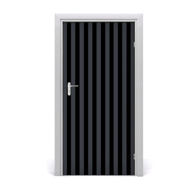 Self-adhesive door sticker Black and gray stripes