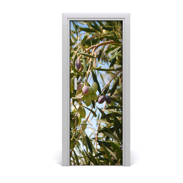 Self-adhesive door sticker Olives on the tree