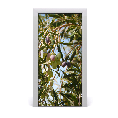 Self-adhesive door sticker Olives on the tree