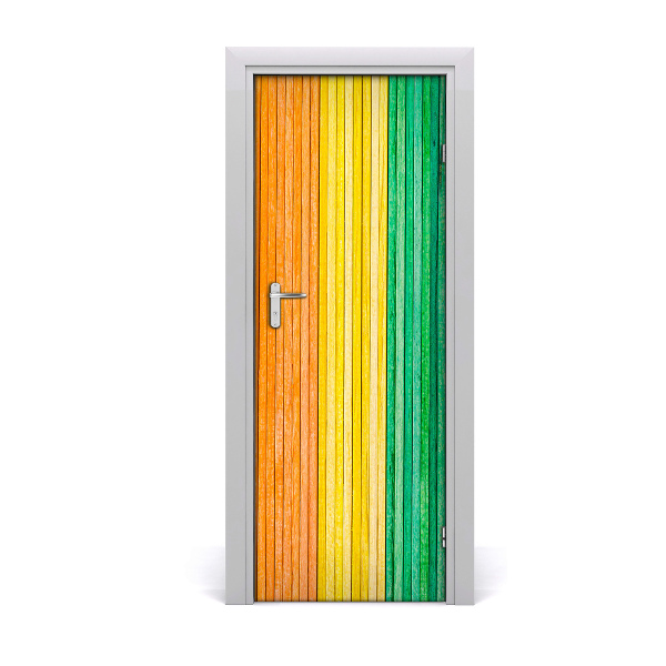 Door wallpaper Colored stripes