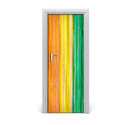 Door wallpaper Colored stripes