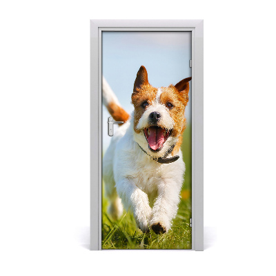 Self-adhesive door sticker Dog jack russell