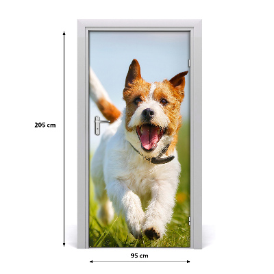 Self-adhesive door sticker Dog jack russell